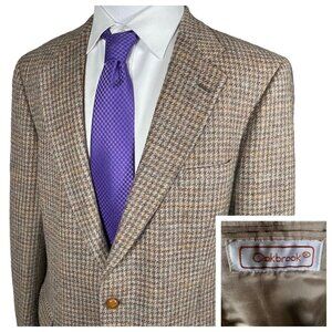 Vintage Tweed Sport Coat Men's 44L Oakbrook Wool Houndstooth Check Blazer